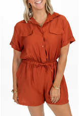 21Jewelz Effen playsuit met koordje - roest
