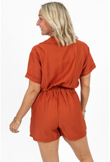 21Jewelz Effen playsuit met koordje - roest