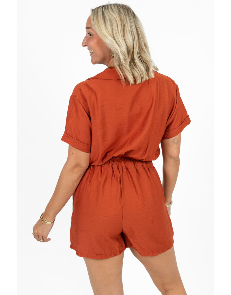 21Jewelz Effen playsuit met koordje - roest
