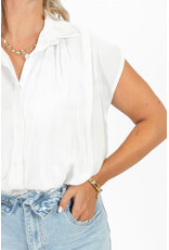21Jewelz Geplooide mouwloze zomer blouse - wit