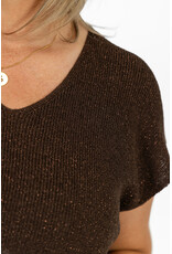 21Jewelz Mouwloze glitter top - bruin