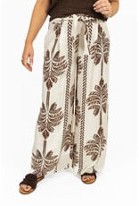 21Jewelz Pantalon met strik & palmboomprint - ecru