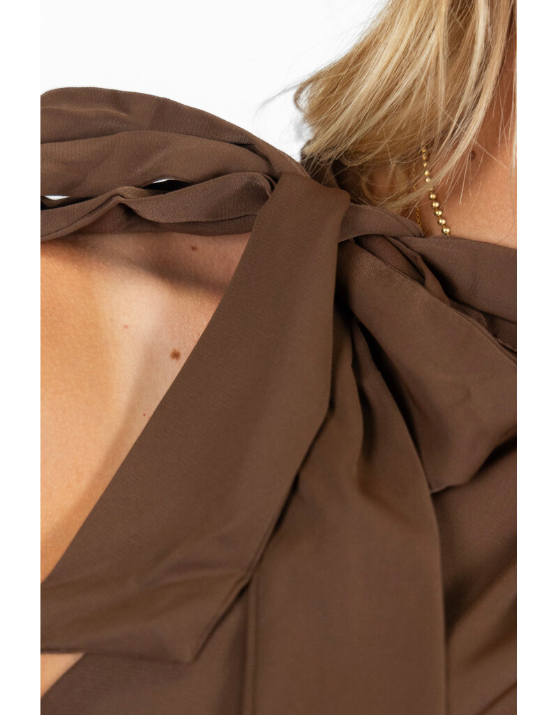 21Jewelz Halter top met strik - bruin