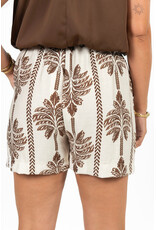21Jewelz Short met riem & palmboomprint - ecru