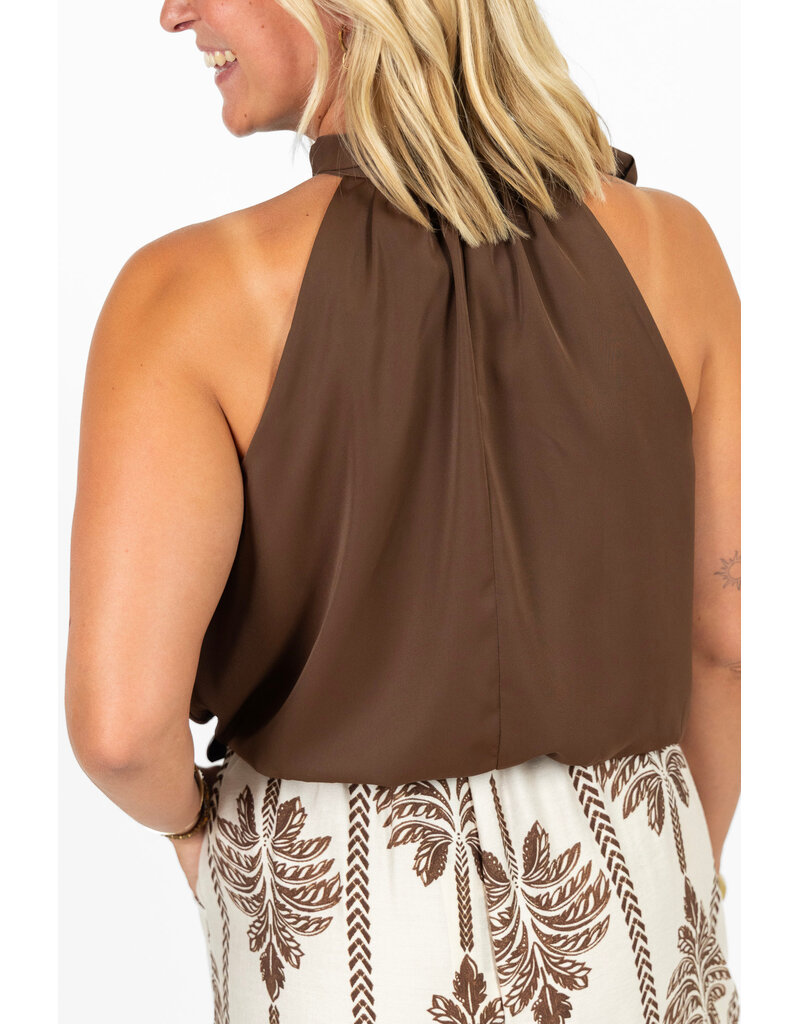 21Jewelz Halter top met strik - bruin