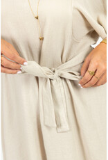 21Jewelz Effen basic jurkje met v-hals & ceintuur - beige