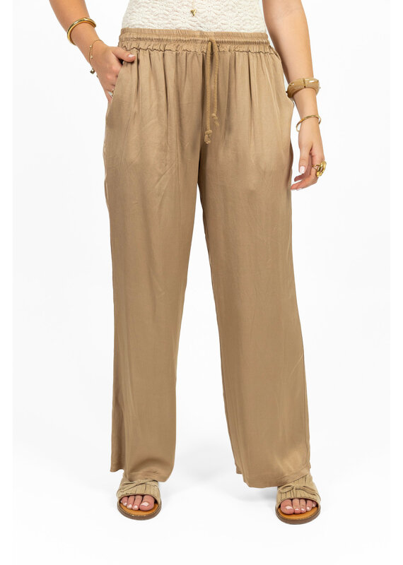 21Jewelz Satijn-look pantalon met koordje - beige