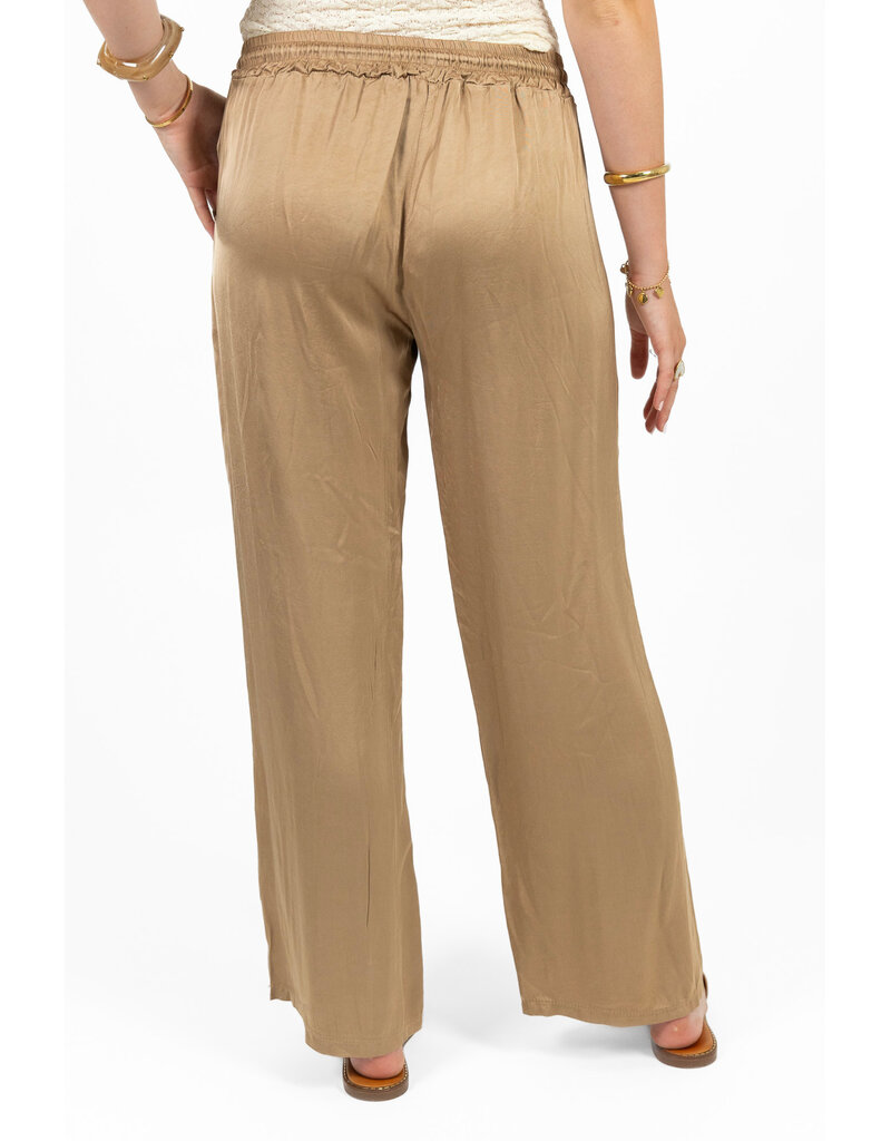 21Jewelz Satijn-look pantalon met koordje - beige