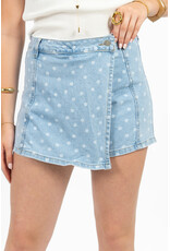 21Jewelz Denim skortje met stippen - blauw