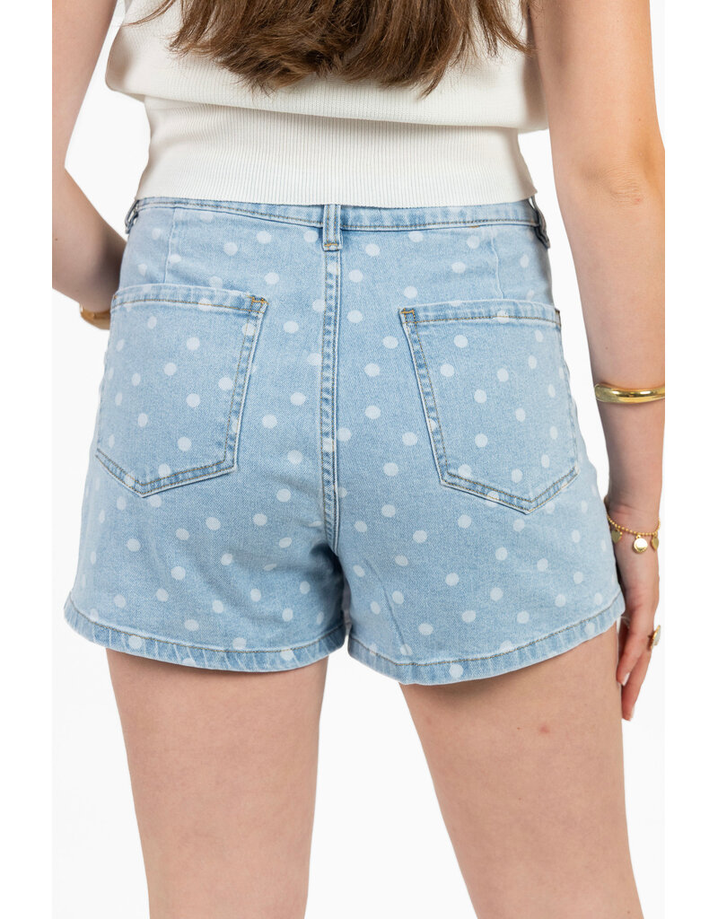 21Jewelz Denim skortje met stippen - blauw