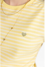 21Jewelz Gestreept t-shirt met gouden hartje - geel