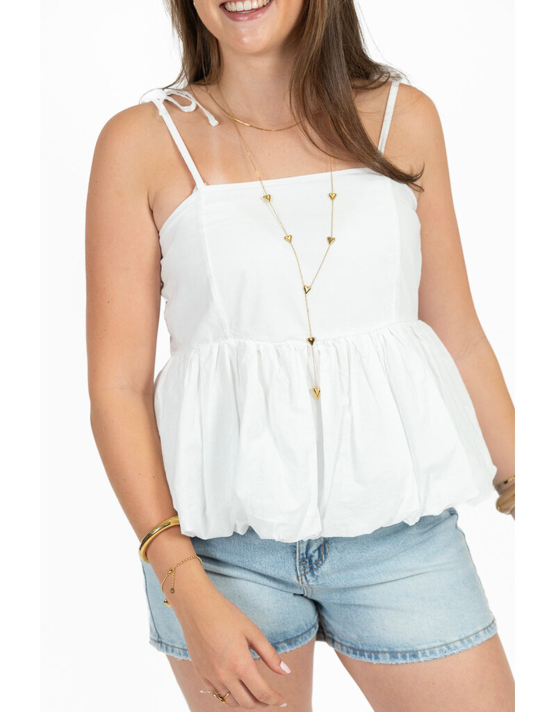 21Jewelz Ballon topje met spaghettibandjes - wit