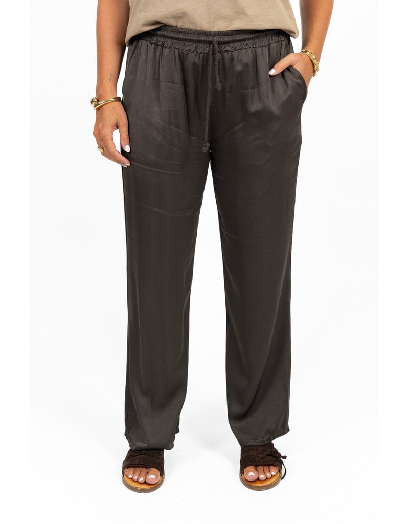 21Jewelz Satijn-look pantalon met koordje - bruin