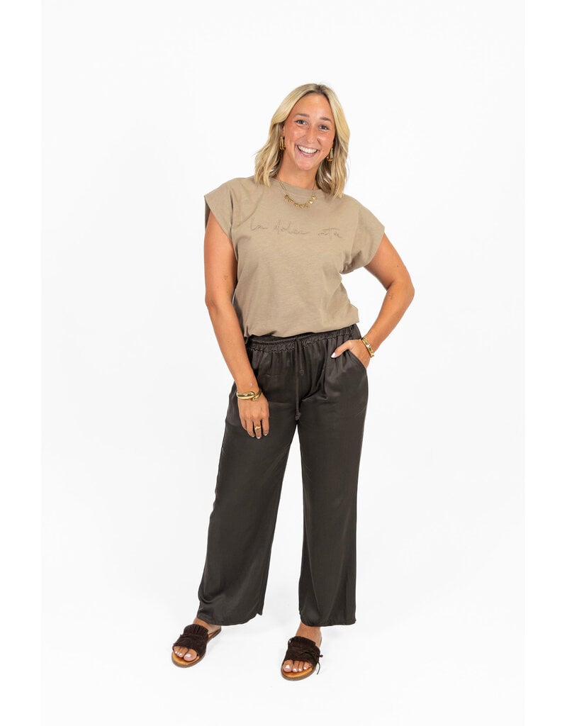 21Jewelz Satijn-look pantalon met koordje - bruin