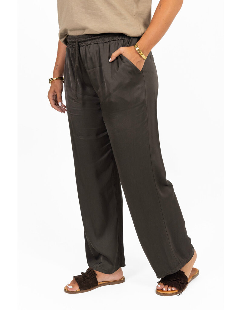 21Jewelz Satijn-look pantalon met koordje - bruin