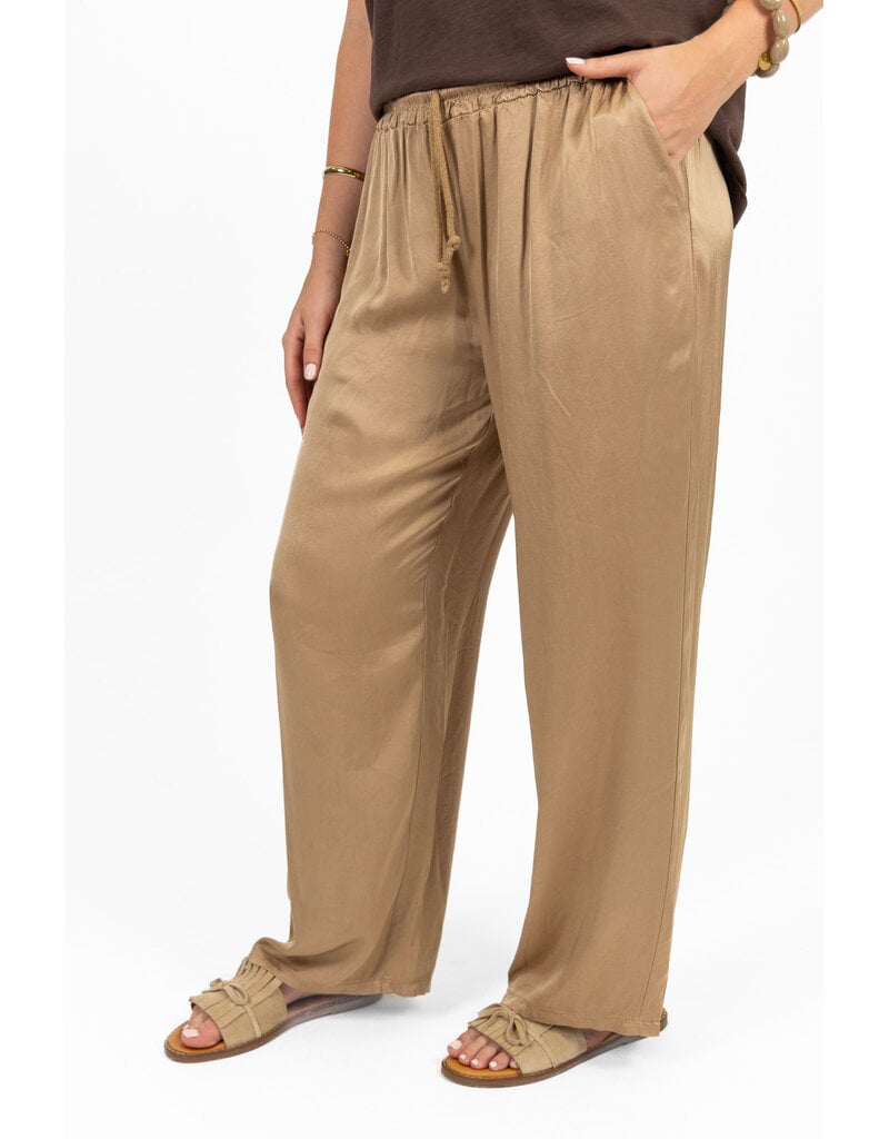 21Jewelz Satijn-look pantalon met koordje - beige
