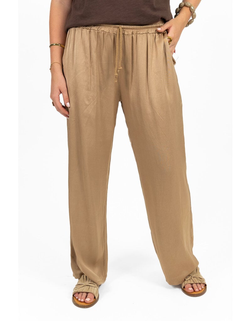 21Jewelz Satijn-look pantalon met koordje - beige