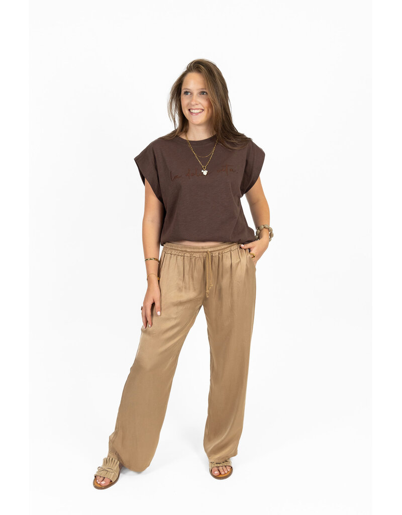 21Jewelz Satijn-look pantalon met koordje - beige