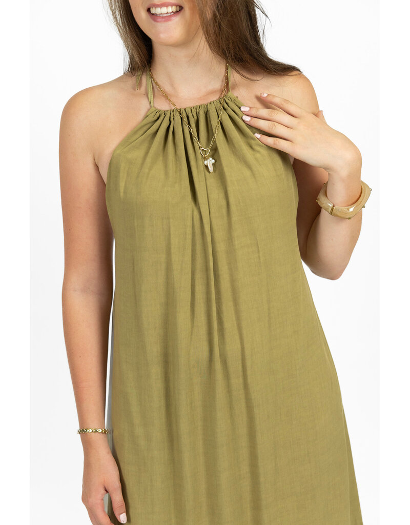 21Jewelz Halter jurk met strikdetail - groen