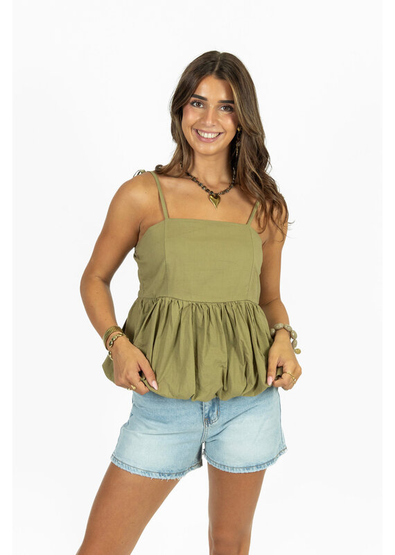 21Jewelz Ballon topje met spaghettibandjes - groen
