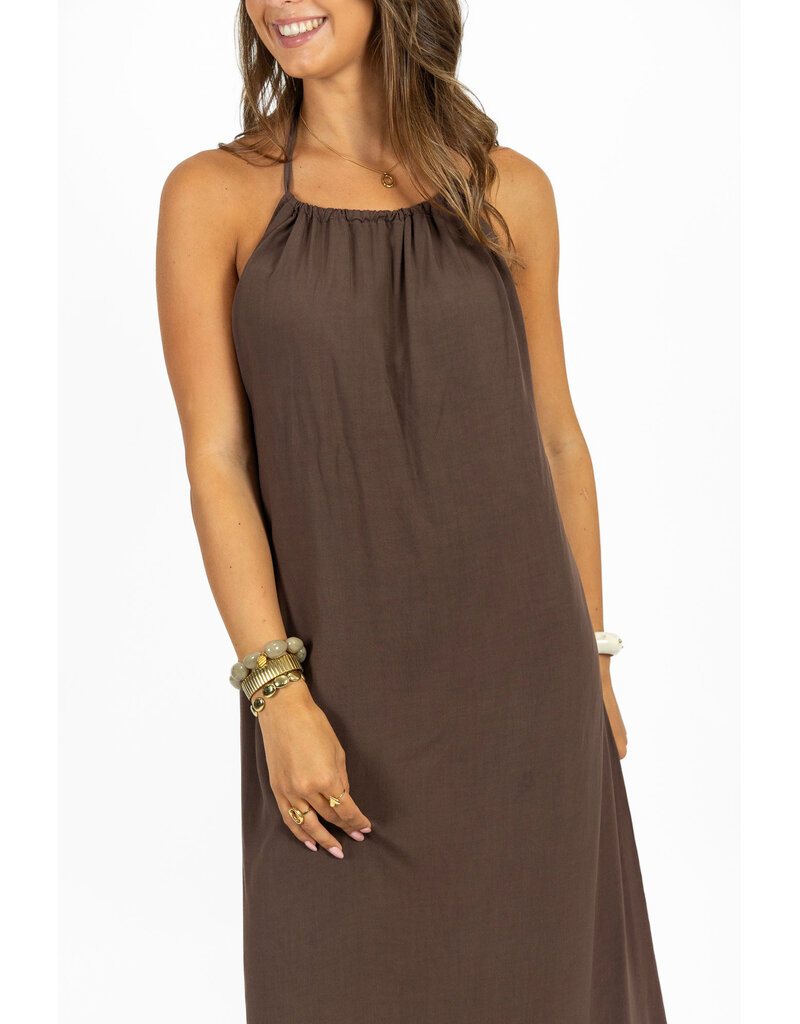 21Jewelz Halter jurk met strikdetail - bruin