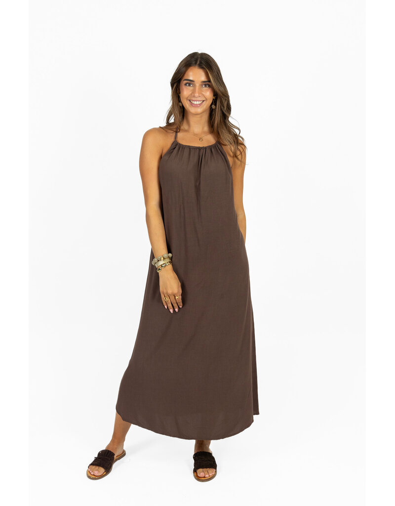 21Jewelz Halter jurk met strikdetail - bruin