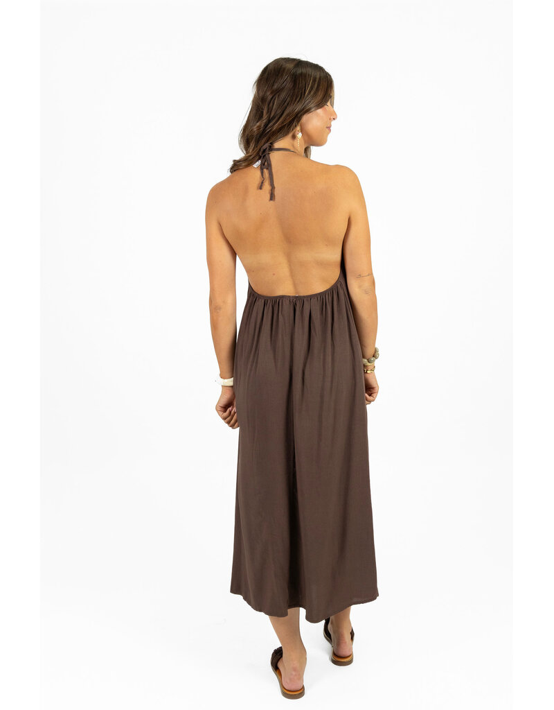 21Jewelz Halter jurk met strikdetail - bruin