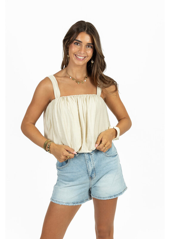 21Jewelz Top met pofeffect - ecru