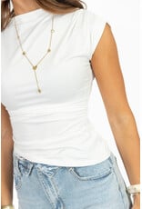 21Jewelz Getailleerde top met plooien - wit