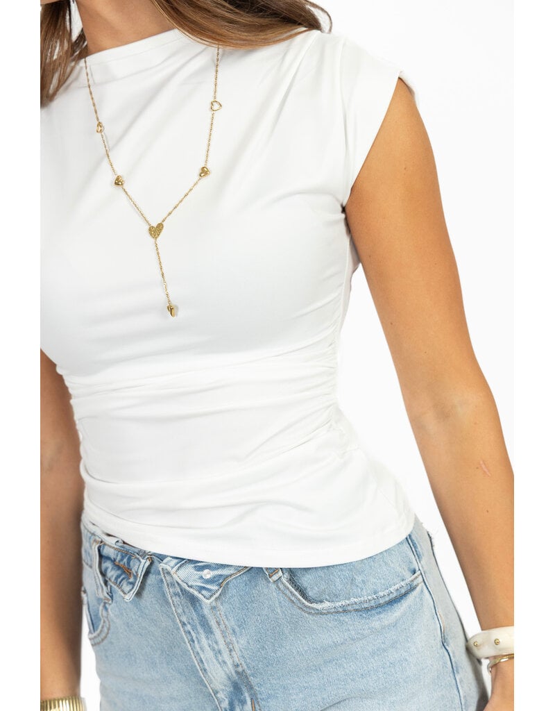 21Jewelz Getailleerde top met plooien - wit