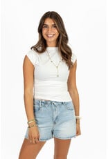 21Jewelz Getailleerde top met plooien - wit