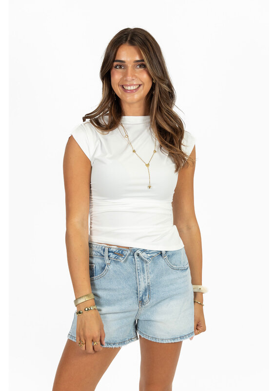21Jewelz Getailleerde top met plooien - wit