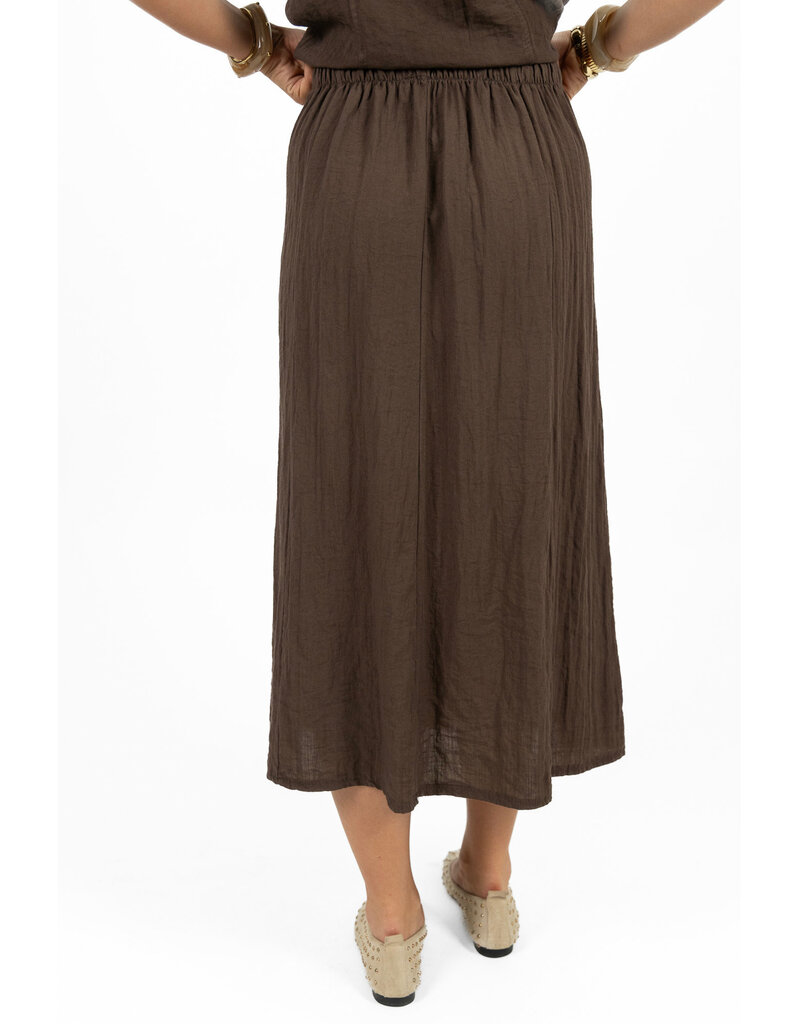 21Jewelz Effen maxi rok met naden - bruin
