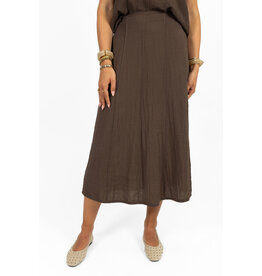 21Jewelz Effen maxi rok met naden - bruin