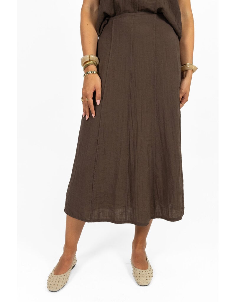 21Jewelz Effen maxi rok met naden - bruin