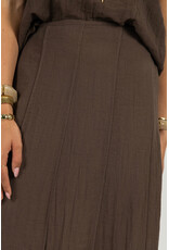 21Jewelz Effen maxi rok met naden - bruin