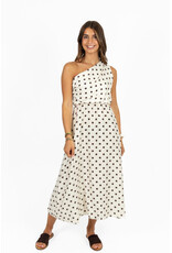 21Jewelz One shoulder jurk met stippen - ecru/bruin