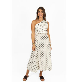 21Jewelz One shoulder jurk met stippen - ecru/bruin