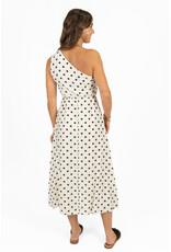 21Jewelz One shoulder jurk met stippen - ecru/bruin