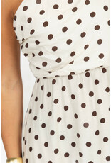 21Jewelz One shoulder jurk met stippen - ecru/bruin