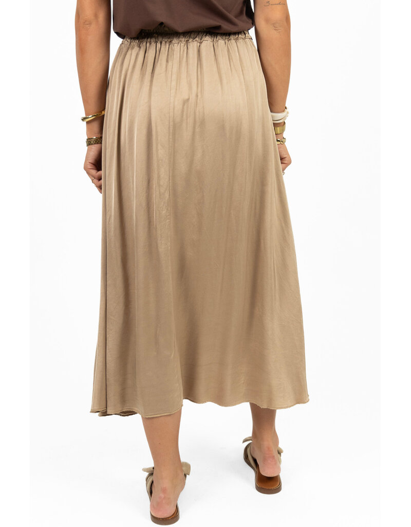 21Jewelz Satijn-look rok met elastische band - beige