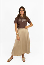 21Jewelz Satijn-look rok met elastische band - beige