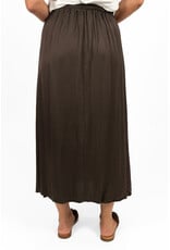 21Jewelz Satijn-look rok met elastische band - bruin