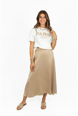 21Jewelz Satijn-look rok met elastische band - beige