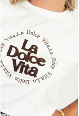 21Jewelz La dolce vita shirt - wit/bruin