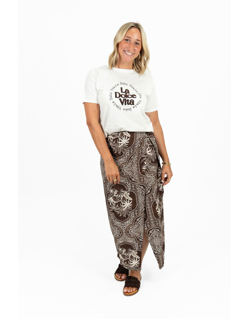 21Jewelz La dolce vita shirt - wit/bruin