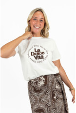 21Jewelz La dolce vita shirt - wit/bruin