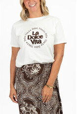 21Jewelz La dolce vita shirt - wit/bruin