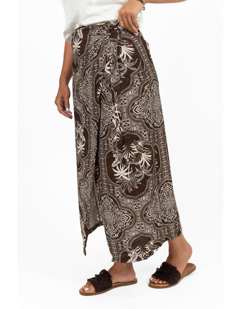 21Jewelz Wikkelrok met zomerse print - bruin
