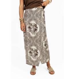 21Jewelz Wikkelrok met zomerse print - ecru/bruin